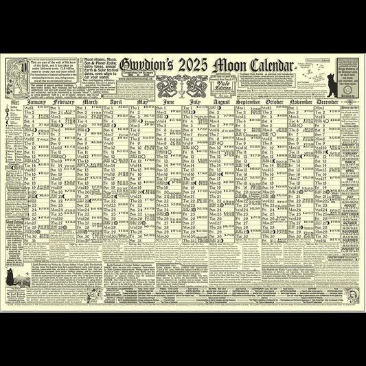 GWYDION'S MOON CALENDAR 2025 'Yule' edition