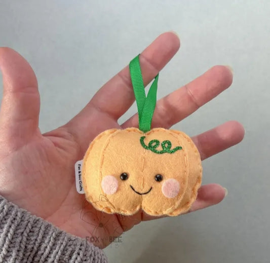 Mini Orange Pumpkin - Felt Decoration