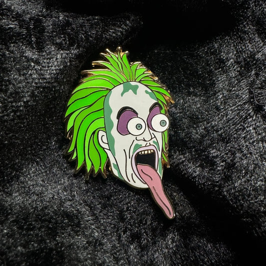 Tongue out Beetlejuice Enamel Pin