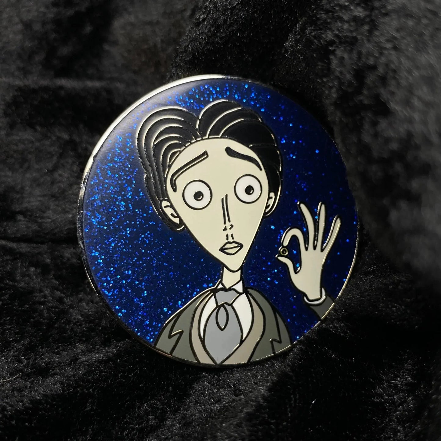 Victor Hard Enamel Glitter Pin