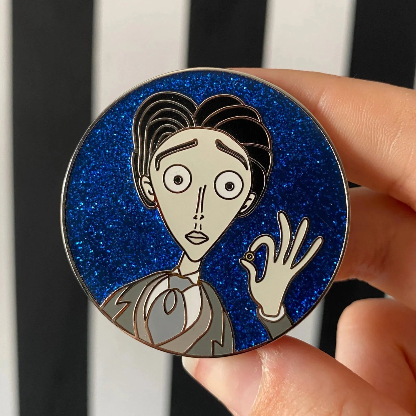 Victor Hard Enamel Glitter Pin