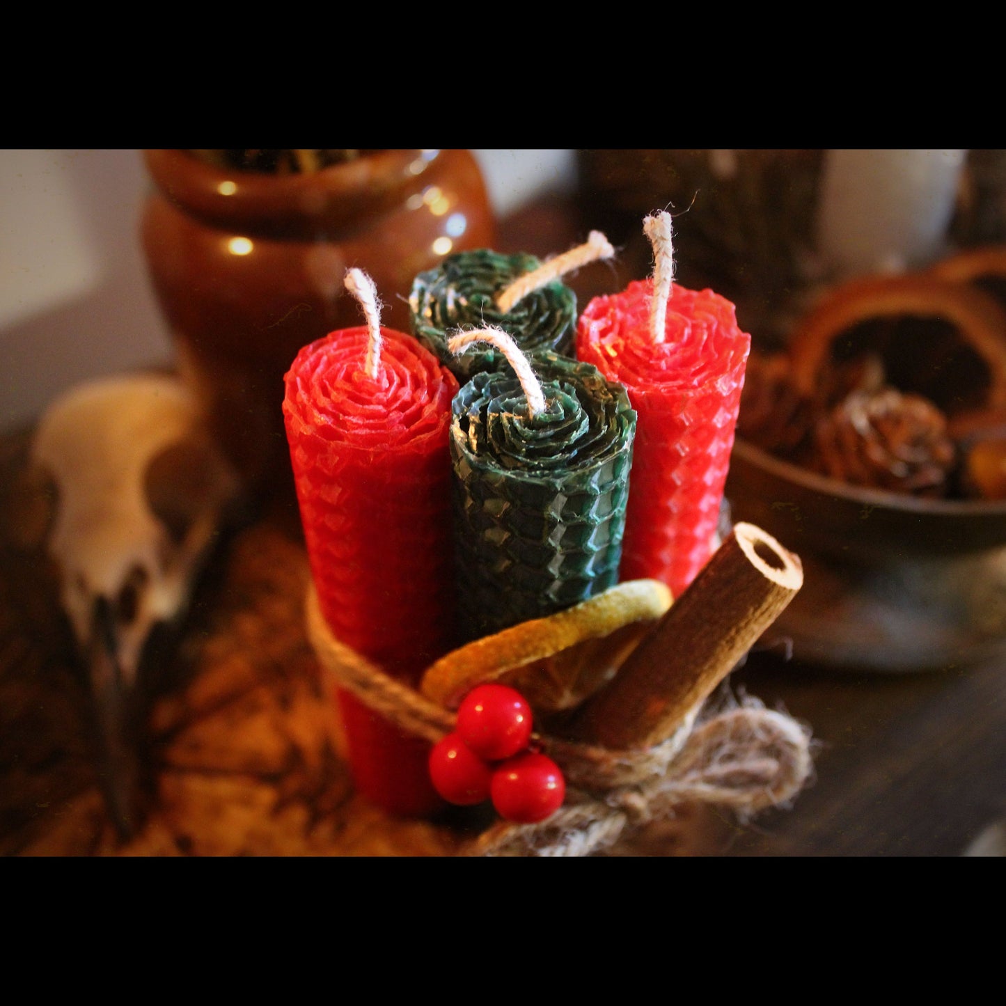 Yule Beeswax Candles