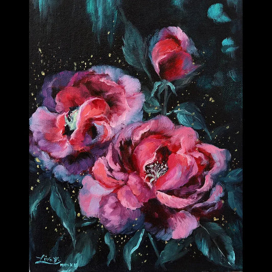 Roses - Hand-Embellished Print