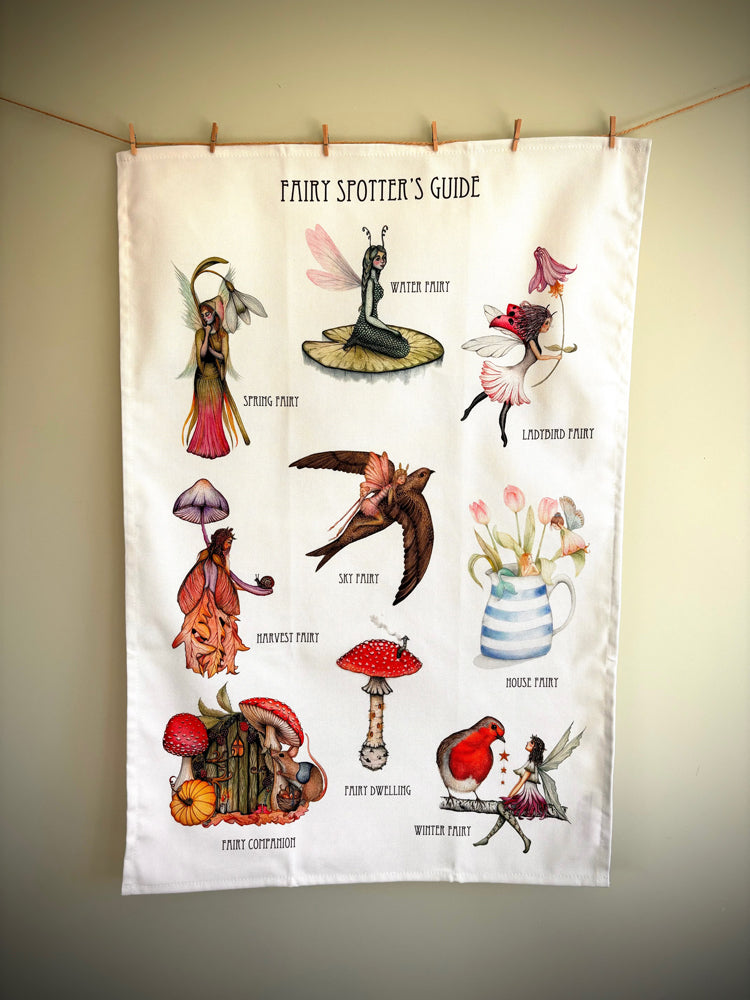Organic Cotton Fairy Spotter Tea Towel