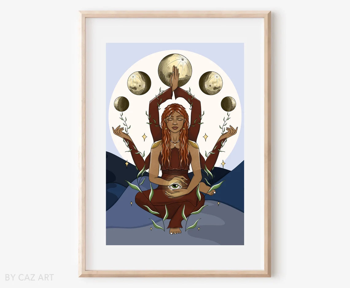 Moon Goddess Art - A4 Print