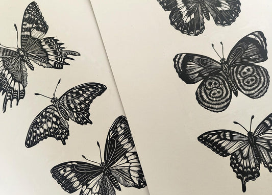 Butterfly Linocut Print: Limited Edition Original Art - Design 2