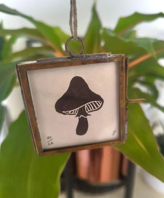 Small Framed Linocut Prints: Hand-Carved Miniature Art - 9 Different Design