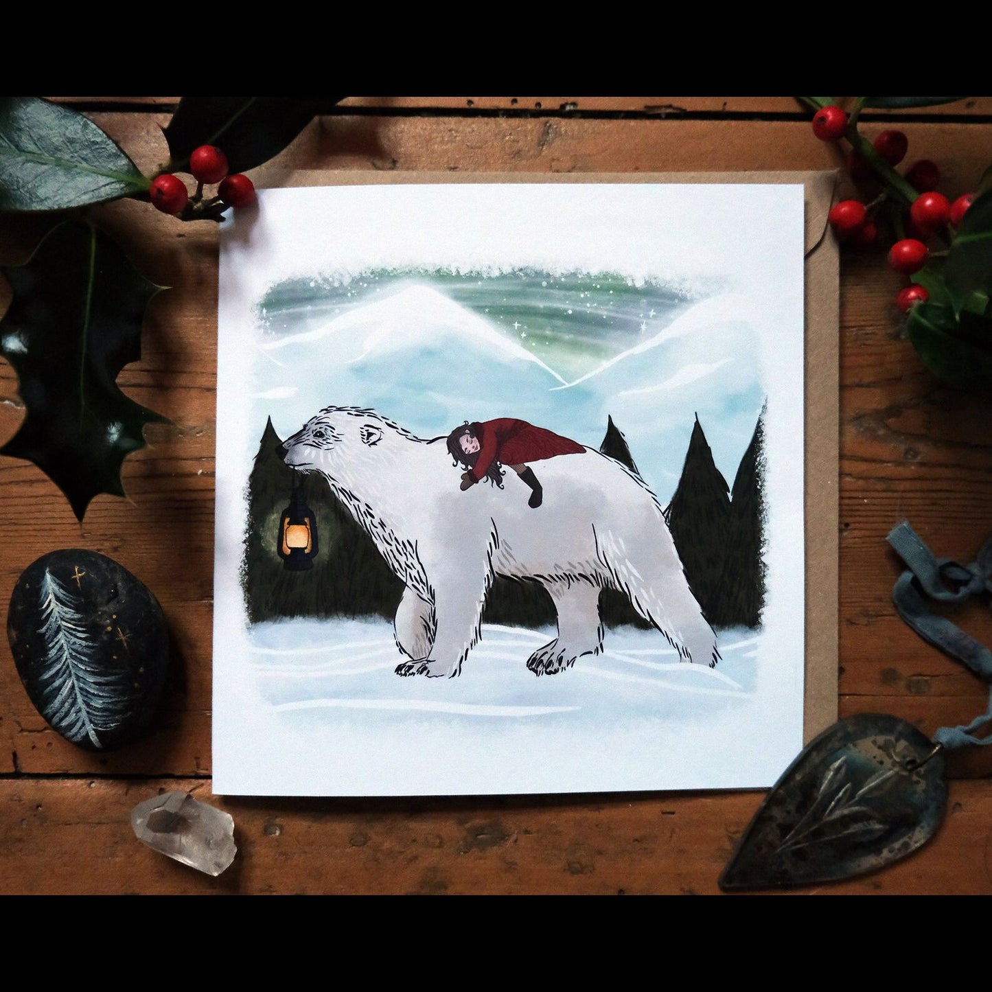 Travel By Lamplight Yule Greetings Card