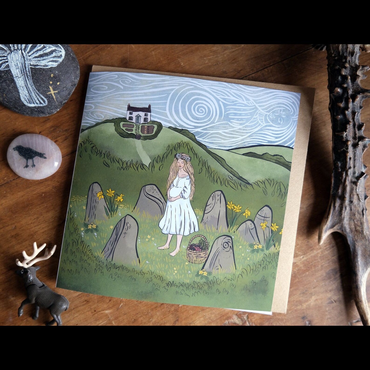 Moon Sisters Greetings Card