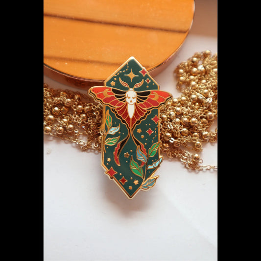 Sacred Beasts Moth Enamel Pin Badge