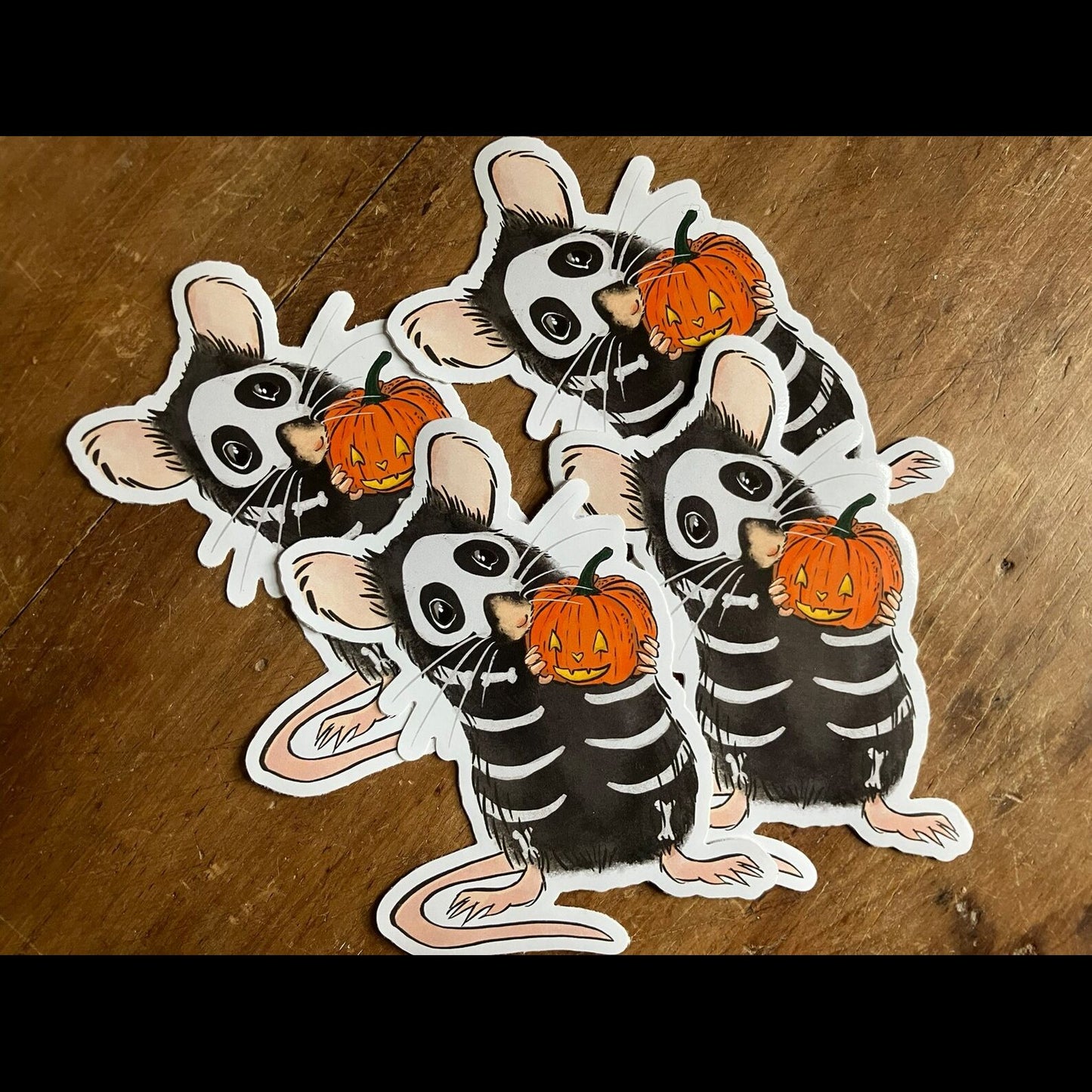 Halloween Mouse and Pumpkin Sticker