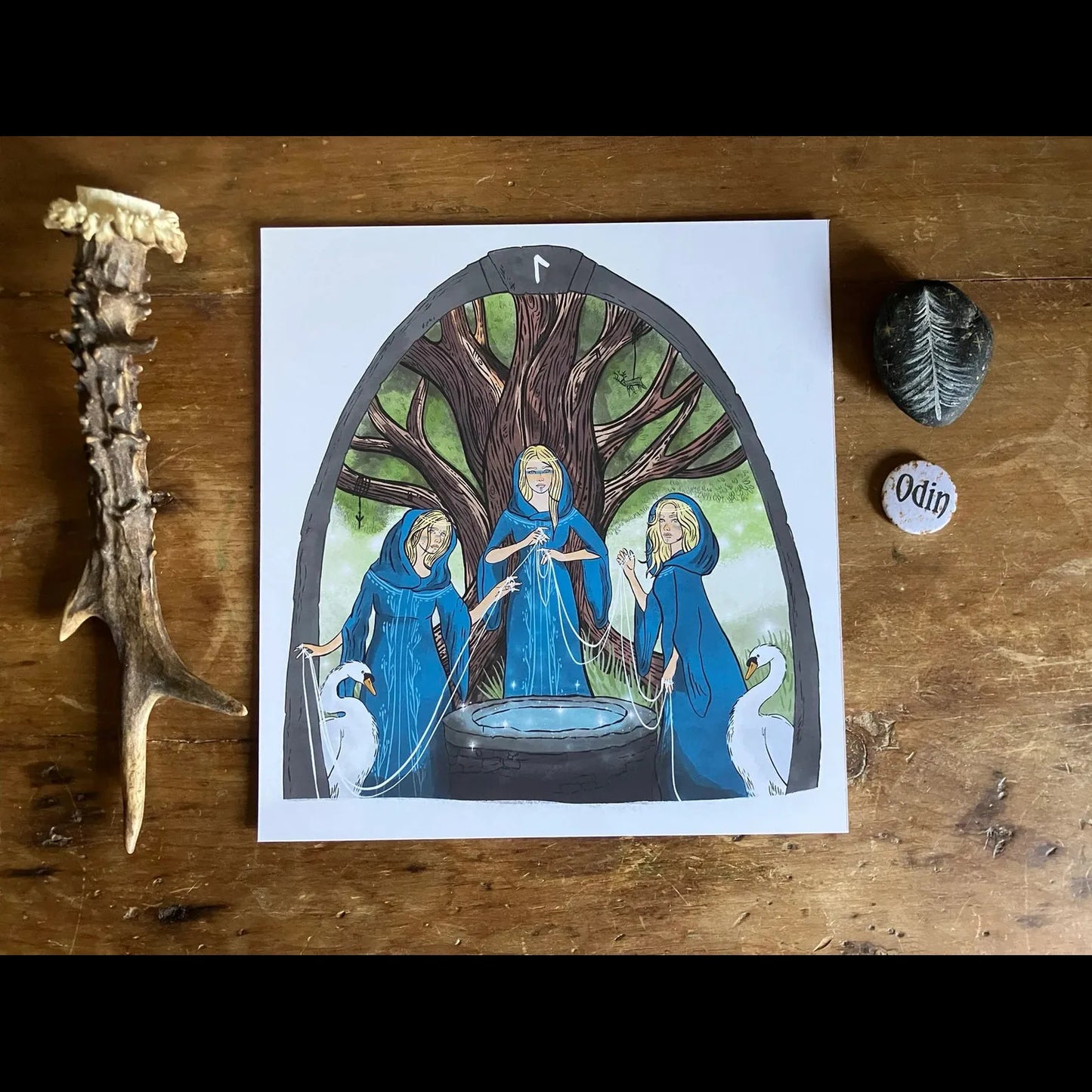 The Norns Norse Viking 8x8" Print