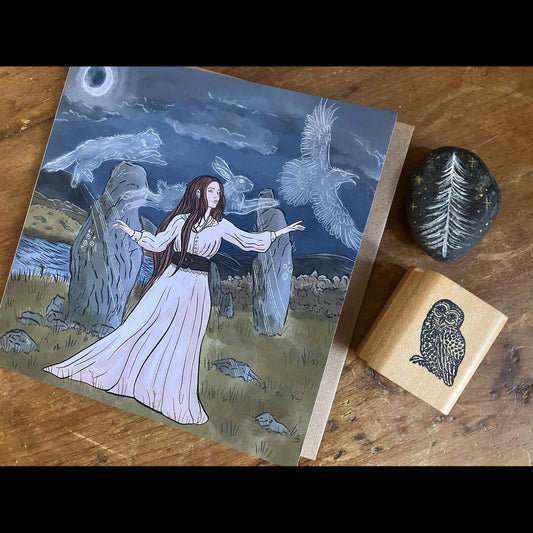 Hare Spell Greetings Card