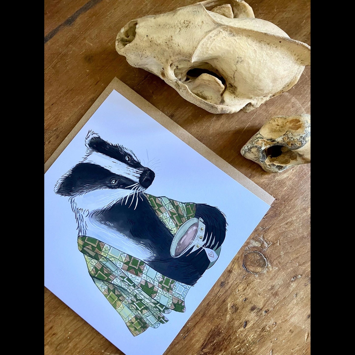 Time For Tea Cosy Badger Greetings Card