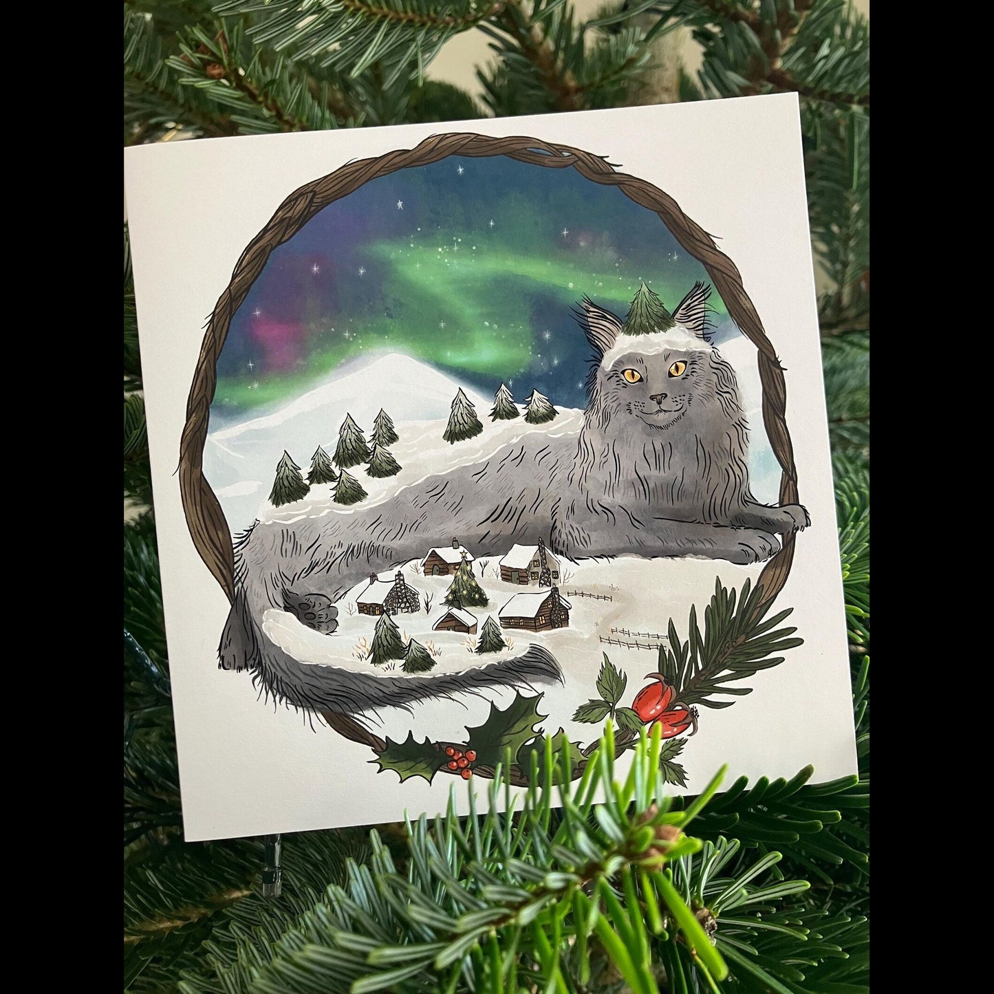 Yule Cat Winter Solstice / Yule Card