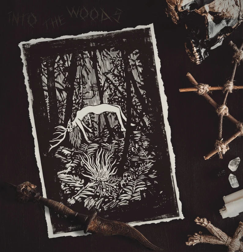 The Witch Linocut Print: Hand-Carved Limited Edition Art