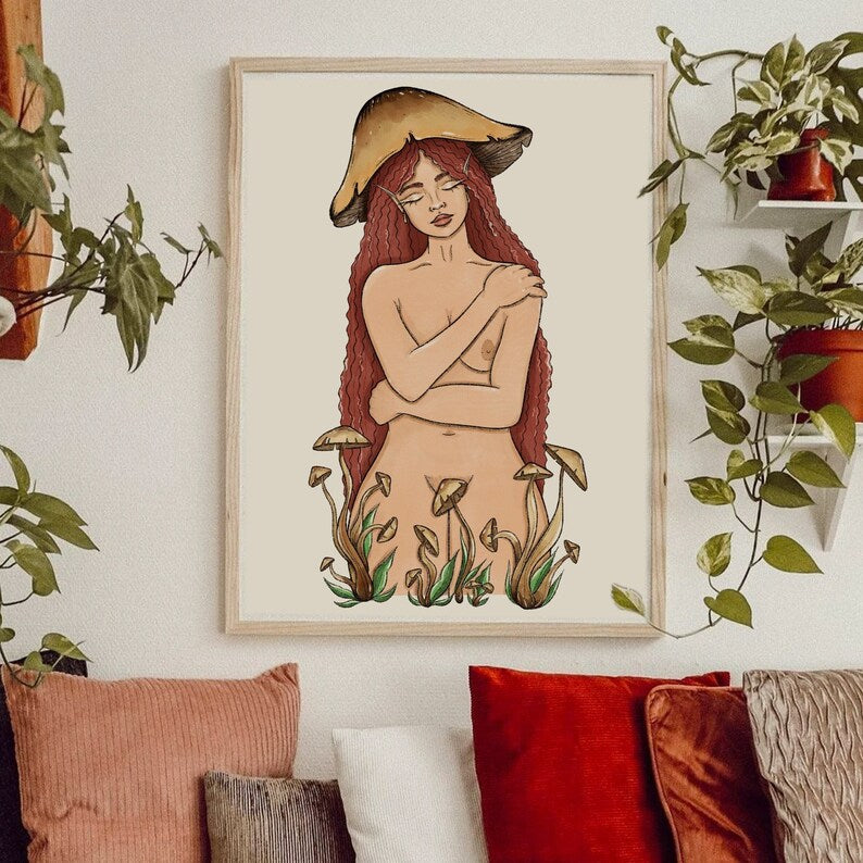 Mushroom Goddess Art - A4 Print