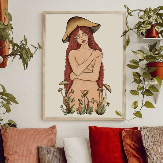 Mushroom Goddess Art - A4 Print