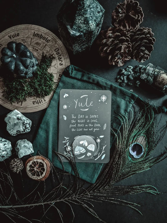 Yule Winter Solstice Blessings Art Print Altar Card