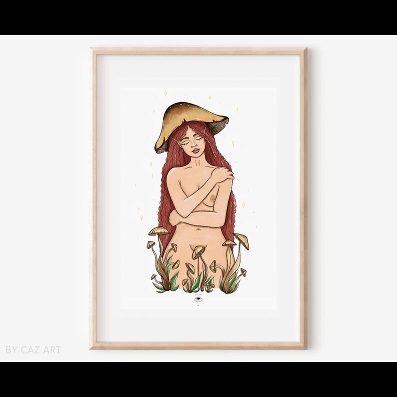 Mushroom Goddess Art - A4 Print