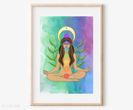 Chakra Balance Goddess Art - A4 Print