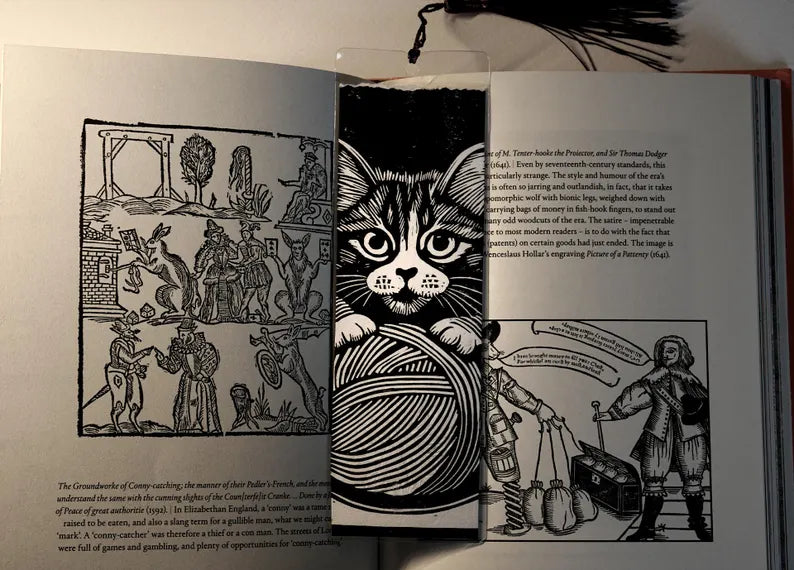 Linocut Bookmarks: Spooky Gothic Book Accessory, 8 Limited Edition Designs