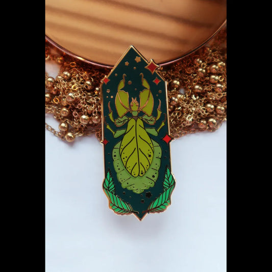 Sacred Beasts Leaf Insect Enamel Pin