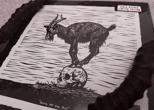 Black Phillip Goat Linocut Print: Witch Style Art, Limited Edition Hand Carved & Printed