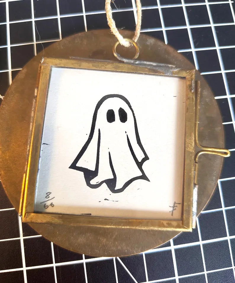 Small Framed Linocut Prints: Hand-Carved Miniature Art - 9 Different Design