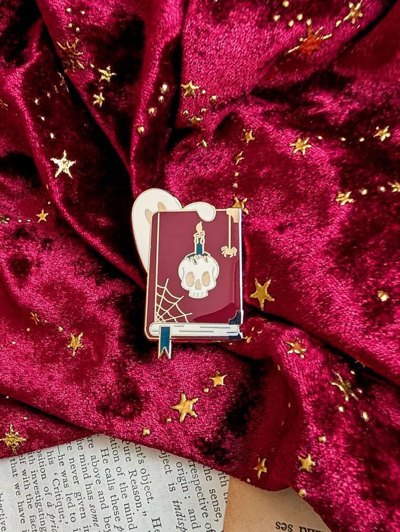 Ghostly Book Enamel Pin Badge