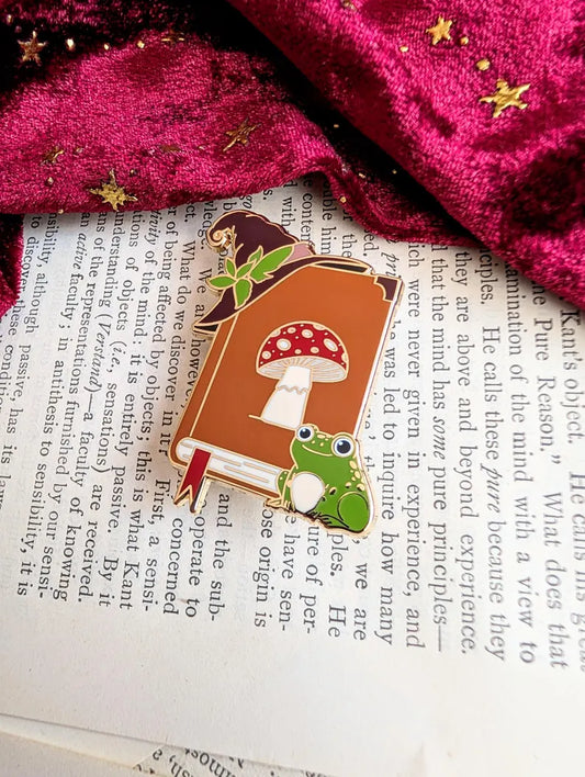 Cottagecore Witch Book Enamel Pin Badge