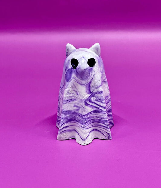 Handmade Swirl Cat Ghost Figurine