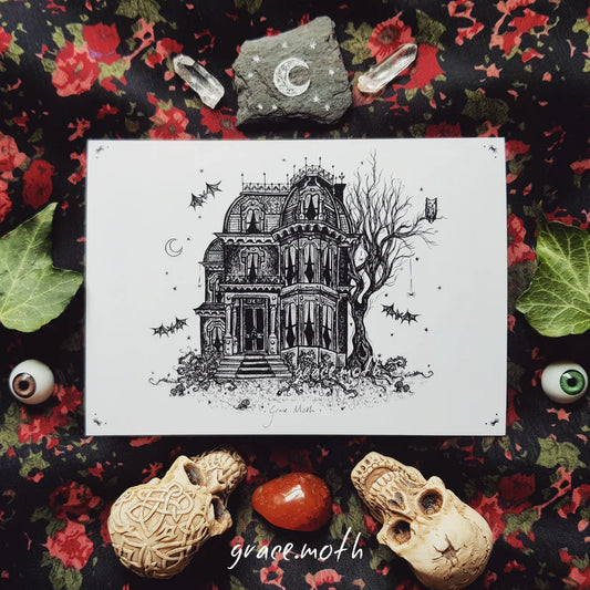Creepy House - A6 Print