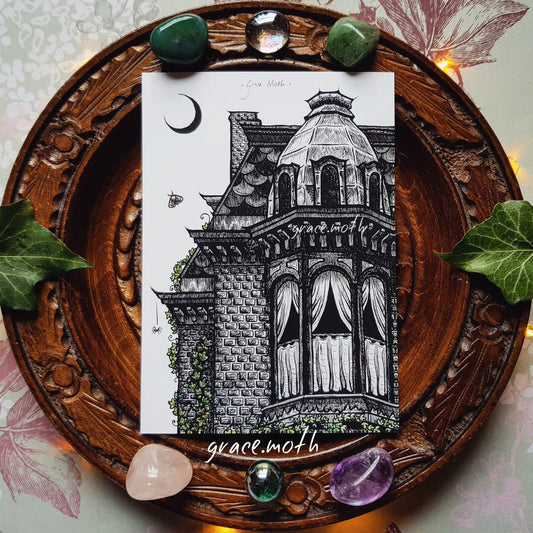 Haunted House Corner - A6 Print