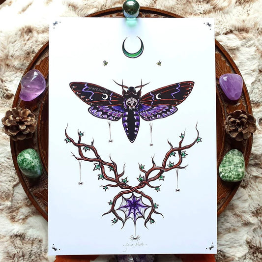 Death Head Hawk Moth - A5 Art Print