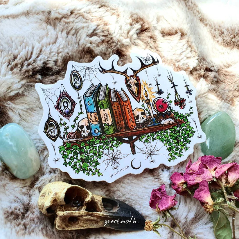 Witchy Bookshelf - Vinyl Sticker