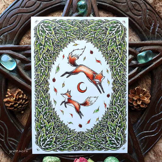 Fox Dance - A5 Art Print