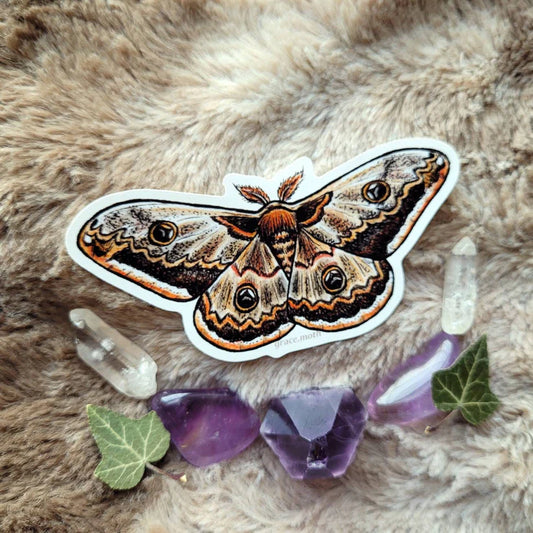 Brown Emperor Moth - Vinyl Sticker