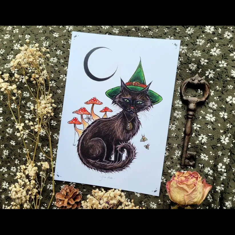 Witches Cat - A5 Art Print