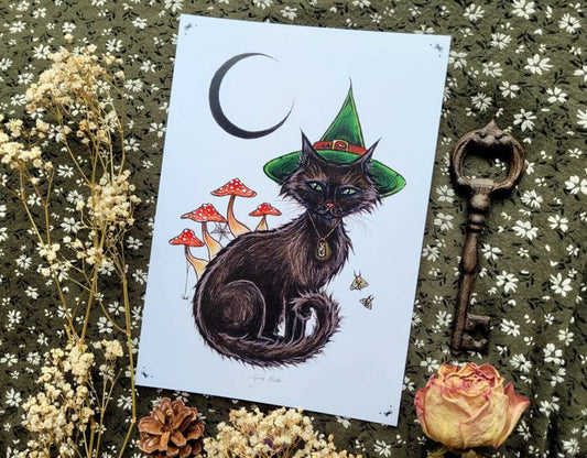 Witches Cat - A5 Art Print
