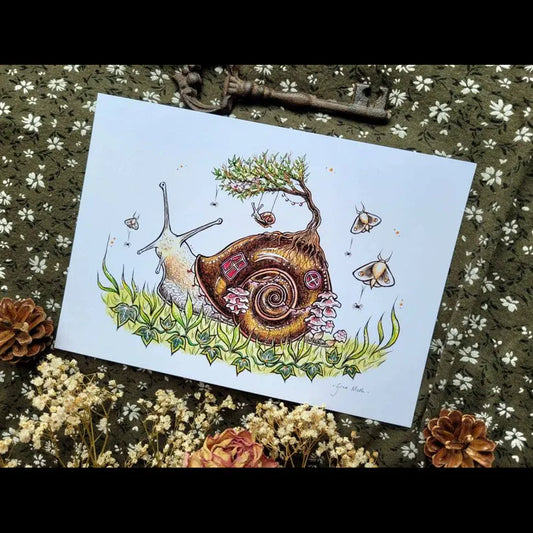 Snail Cottage - A5 Art Print