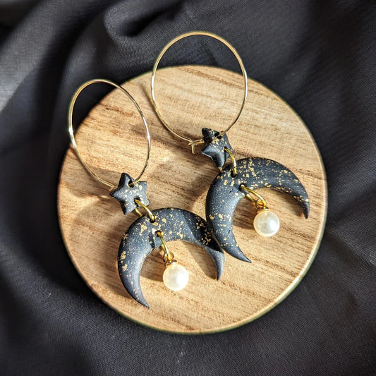 Celestial Pearl Hoops