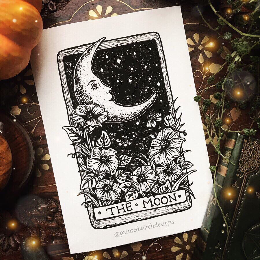 Moon Tarot Card Illustration