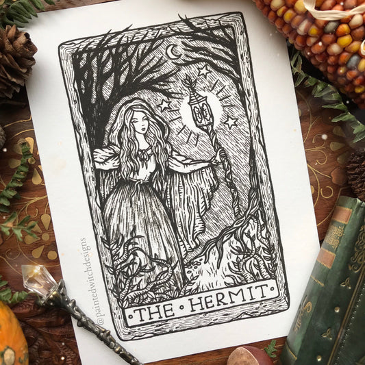 The Hermit Tarot Card Art Print
