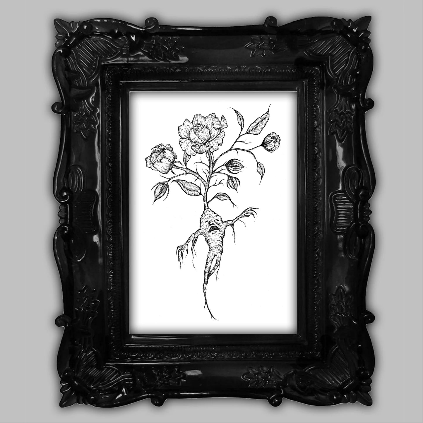 Magical Mandrake Dotwork Art Print