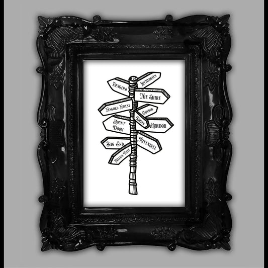 Fellowship Fantasy Signpost Art Print