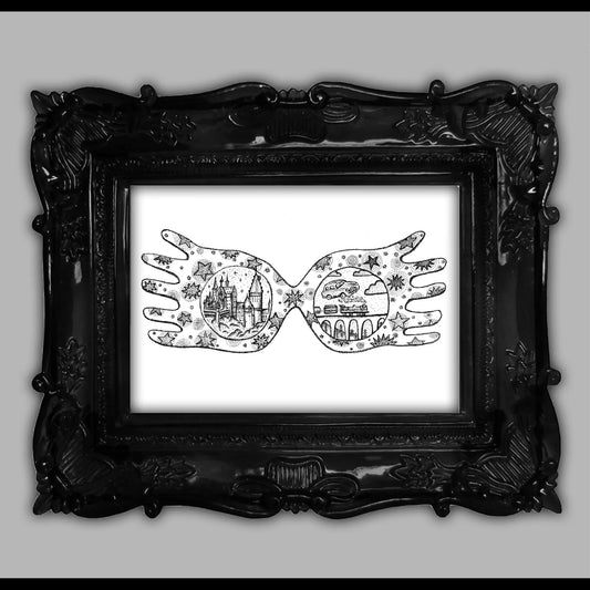 Magical Glasses Dotwork Art Print