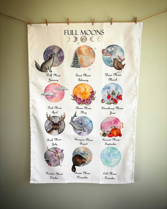 Organic Cotton Full Moon Tea Towel