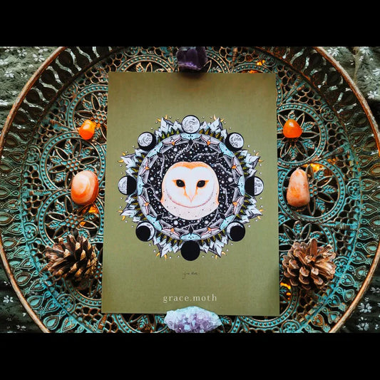 Owl Mandala - A5 Art Print
