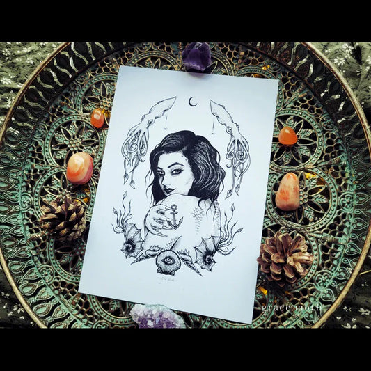 Squid Queen - A5 Art Print